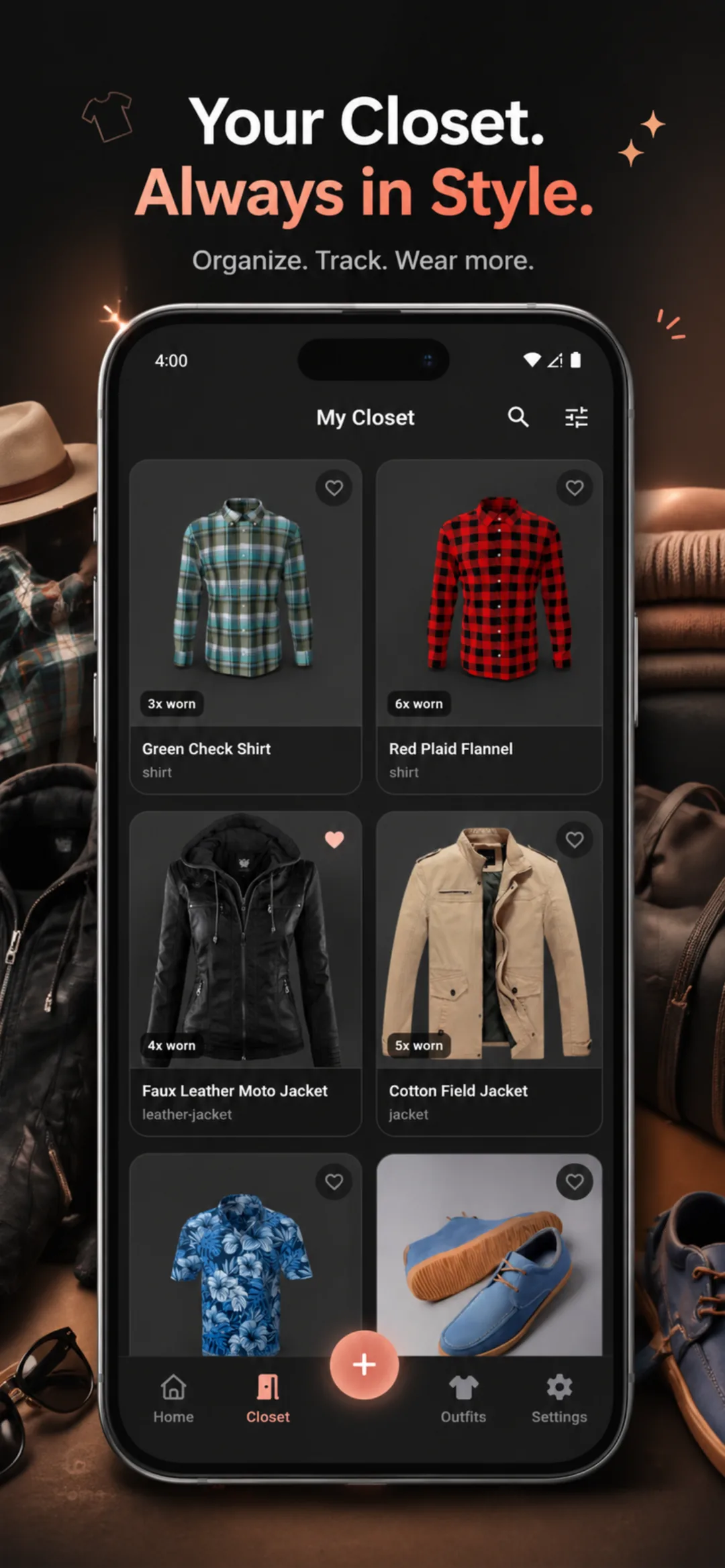 Outfii Closet showing a wardrobe organized by category